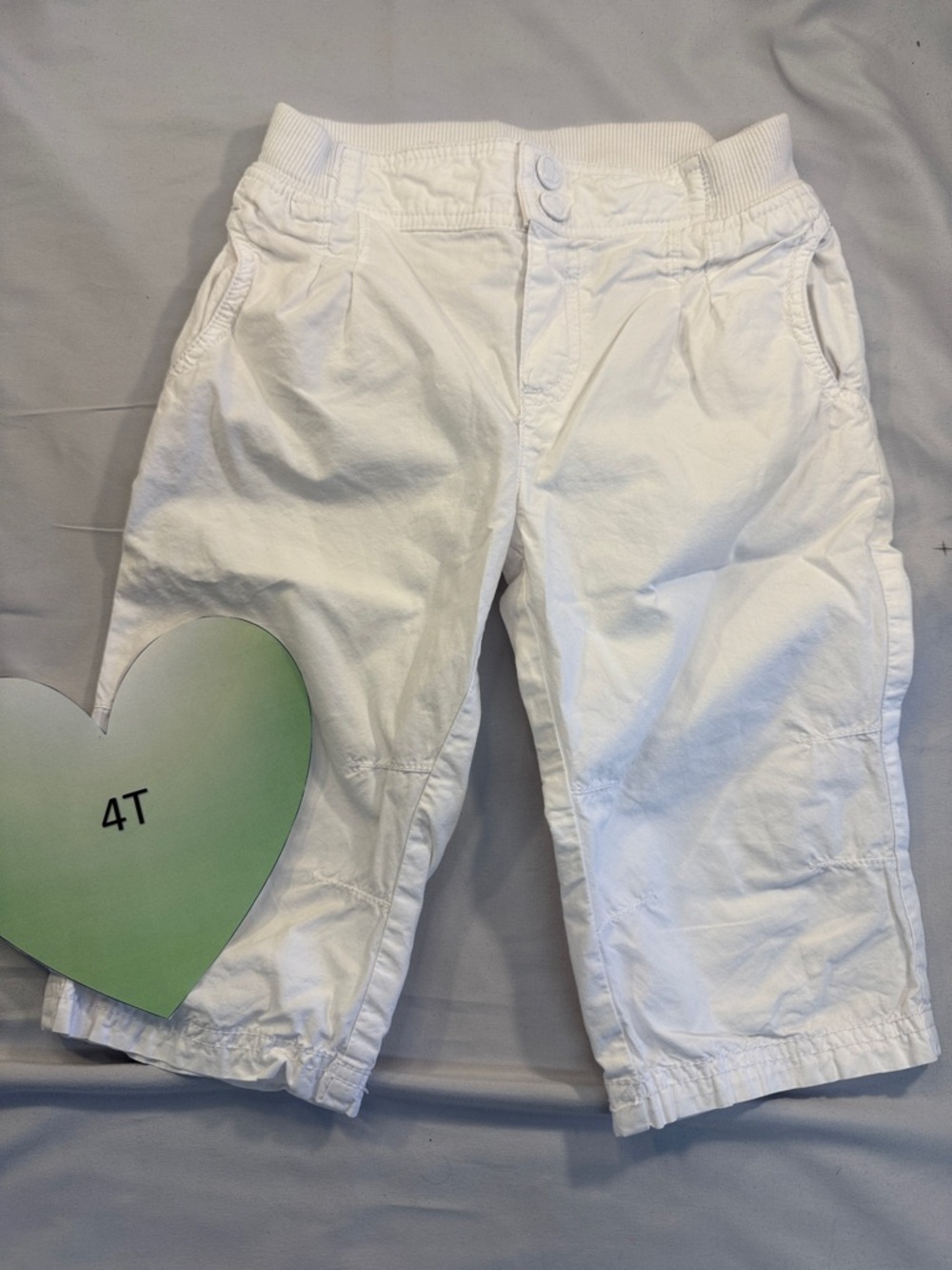 H&M - White label - Kids 4T Classic White Children's Capris Pants